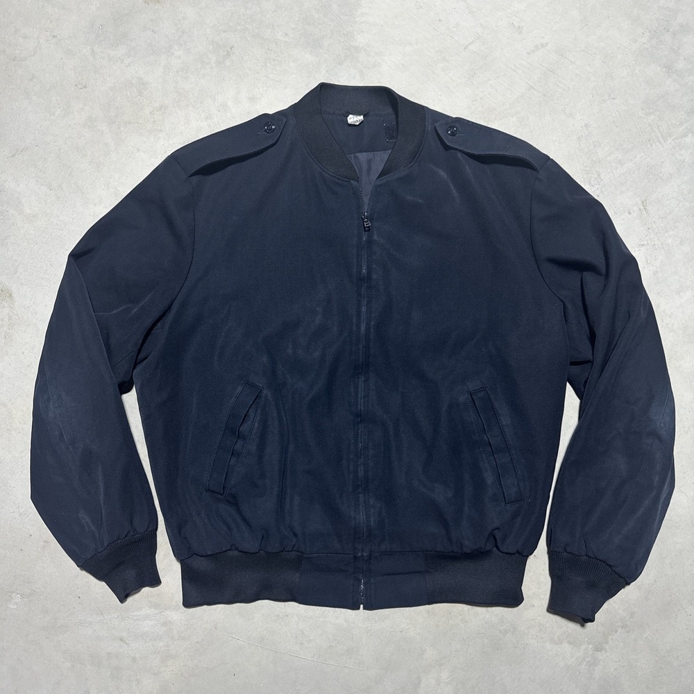 US Navy Jacket Mens Size 48 Black Neptune Garment Eisenhower Full Zip Military